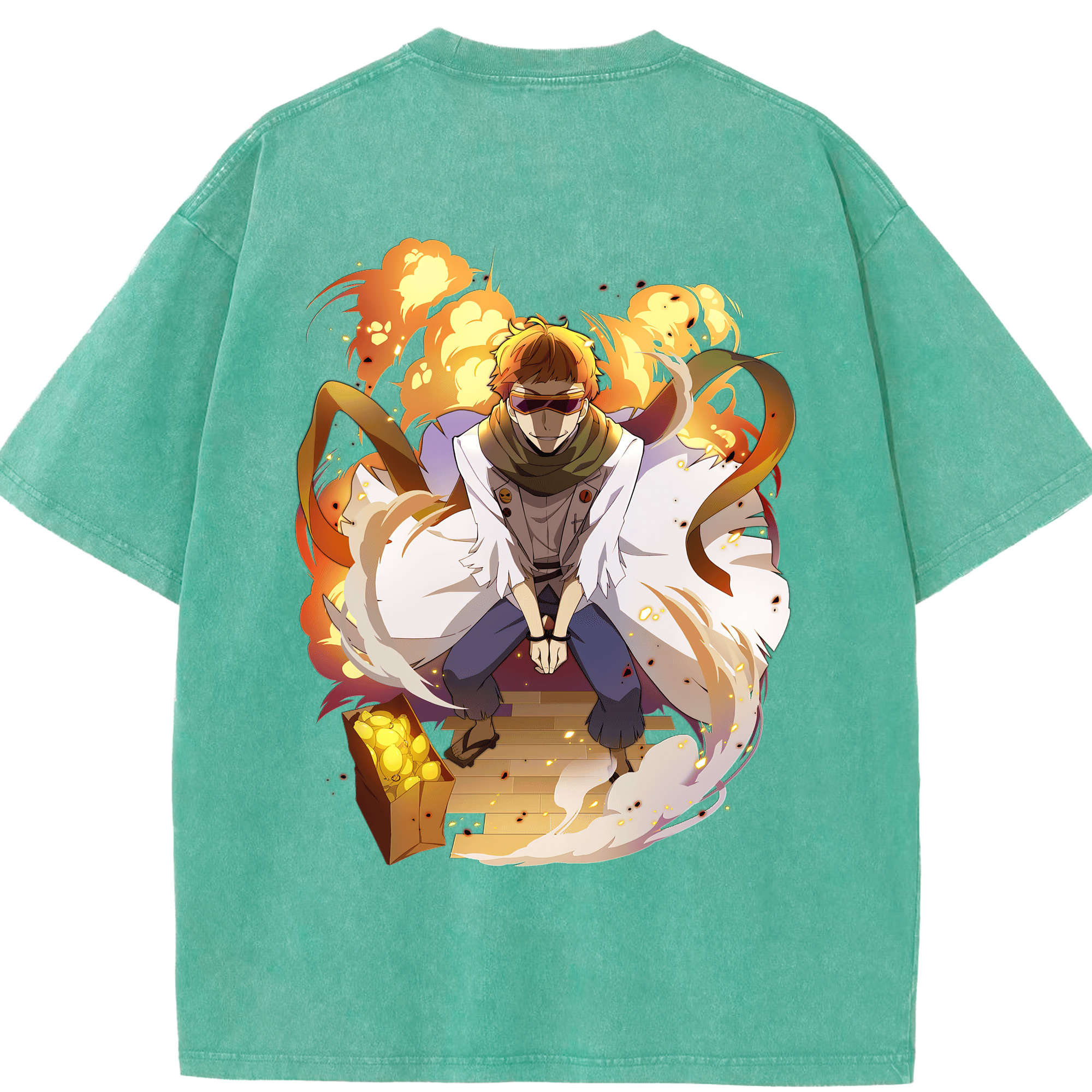 （画像用） 文豪ストレイドッグス Bungo Stray Dogs 綿100% ヴィンテージ風 半袖Tシャツ（背面プリント）